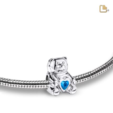 Urn - CuddleBear Ashes Bead w/Zirconia - blauw