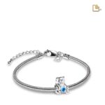 Urn - CuddleBear Ashes Bead w/Zirconia - blauw