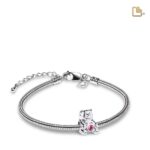Urn - CuddleBear Ashes Bead w/Zirconia - roze