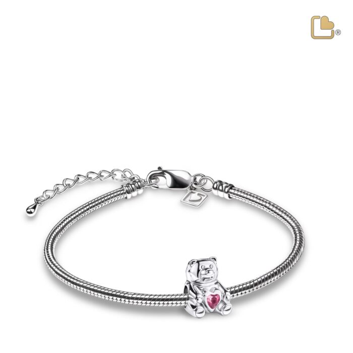 Urn - CuddleBear Ashes Bead w/Zirconia - roze