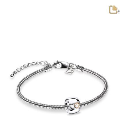Urn - Entwined Hearts Ashes Bead Vermeil - zilver