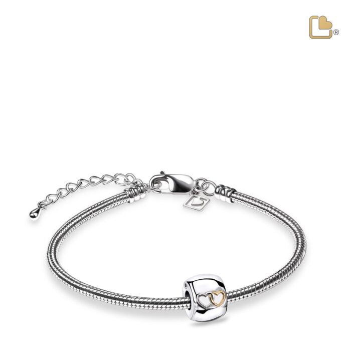 Urn - Entwined Hearts Ashes Bead Vermeil - zilver