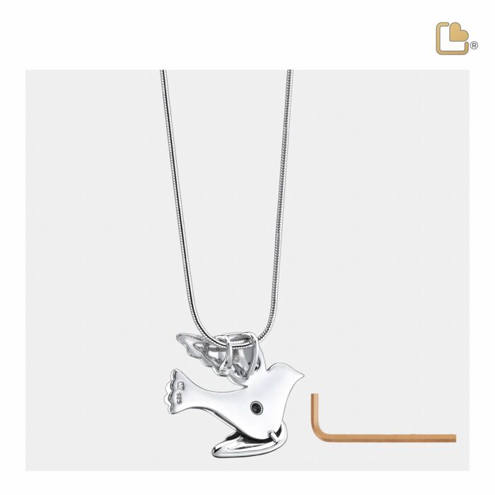Urn - FlyingDove Ashes Pendant - zilver