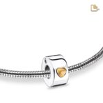 Urn - Glowing Hart Ashes Bead Vermeil - zilver