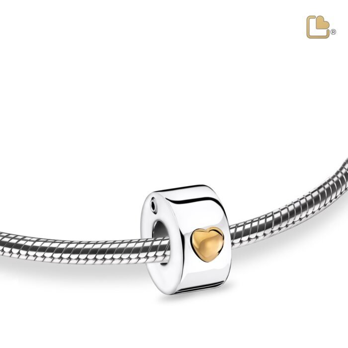 Urn - Glowing Hart Ashes Bead Vermeil - zilver