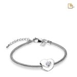 Urn - Hart To Hart Ashes Bead w/Zirconia - zilver