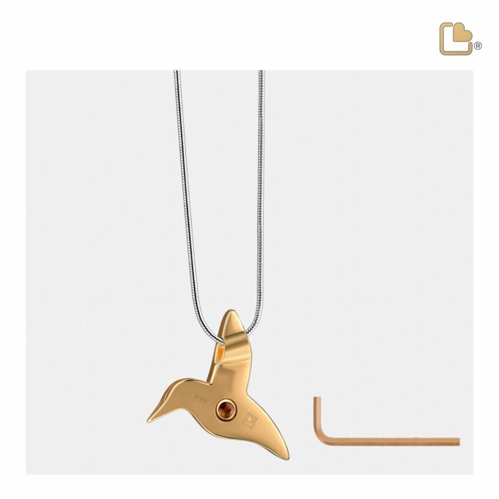 Urn - HummingBird Ashes Pendant Vermeil - goud
