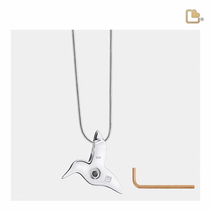 Urn - HummingBird Ashes Pendant - zilver