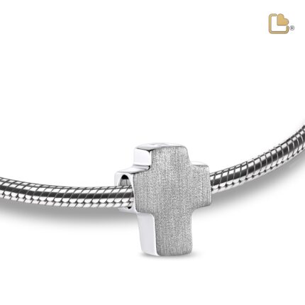 Urn - Kruis Ashes Bead - zilver