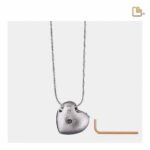 Urn - Leaning Hart Ashes Pendant RoseGold Vermeil w/Zirconia