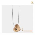 Urn - Leaning Hart Ashes Pendant Vermeil - goud