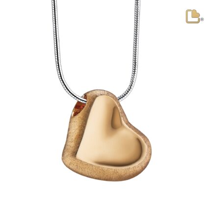 Urn - Leaning Hart Ashes Pendant Vermeil - goud