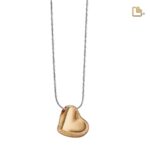 Urn - Leaning Hart Ashes Pendant Vermeil - goud
