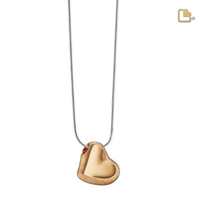 Urn - Leaning Hart Ashes Pendant Vermeil - goud