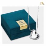 Urn - Leaning Hart Ashes Pendant - zilver