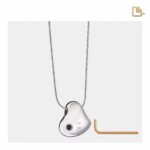 Urn - Leaning Hart Paws Ashes Pendant - zilver
