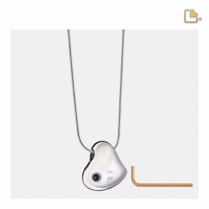 Urn - Leaning Hart Paws Ashes Pendant - zilver