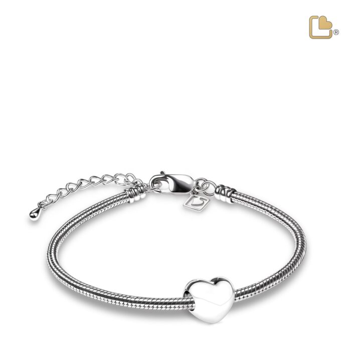 Urn - LoveHeart Ashes Bead - zilver