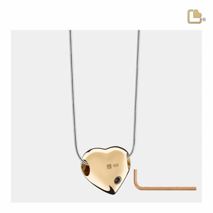 Urn - LoveHeart Ashes Pendant Vermeil - goud