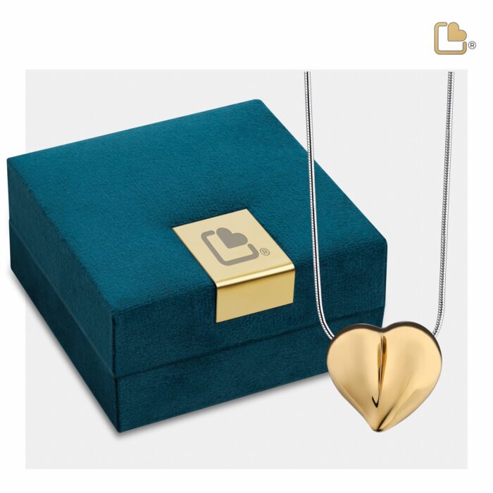 Urn - LoveHeart Ashes Pendant Vermeil - goud