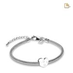 Urn - LoveHeart Paws Ashes Bead - zilver
