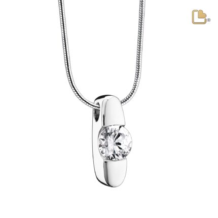 Urn - of Hope Ashes Pendant w/Zirconia - zilver