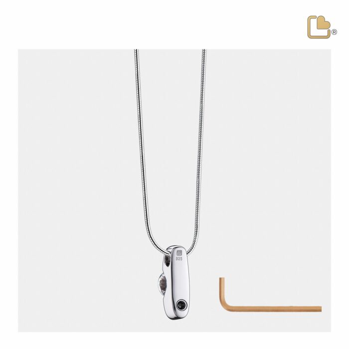 Urn - of Hope Ashes Pendant w/Zirconia - zilver