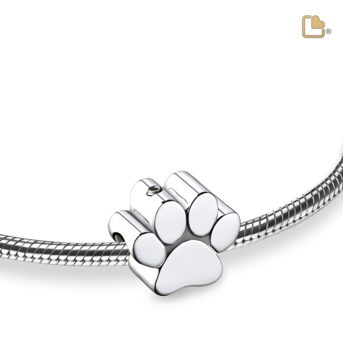 Urn - Pootafdruk Ashes Bead - zilver