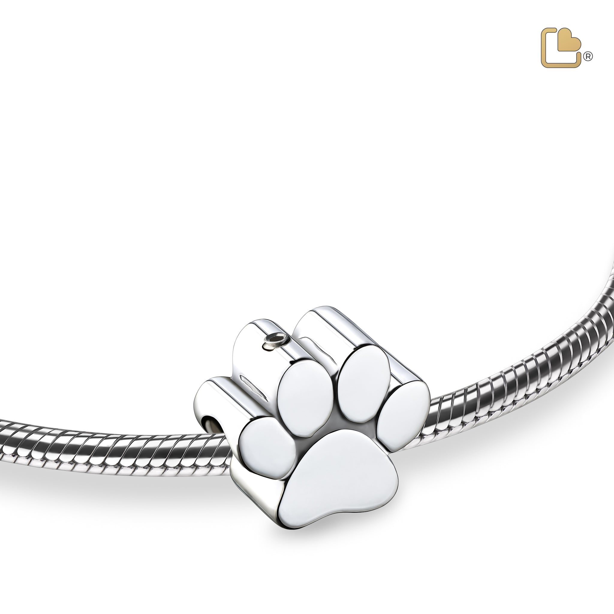 Urn - Pootafdruk Ashes Bead - zilver Urn - Pootafdruk Ashes Bead - zilver