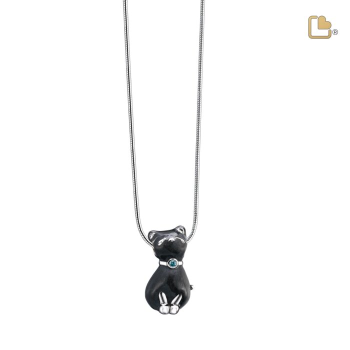 Urn - PrincessCat Ashes Pendant w/Swarovski® - antraciet