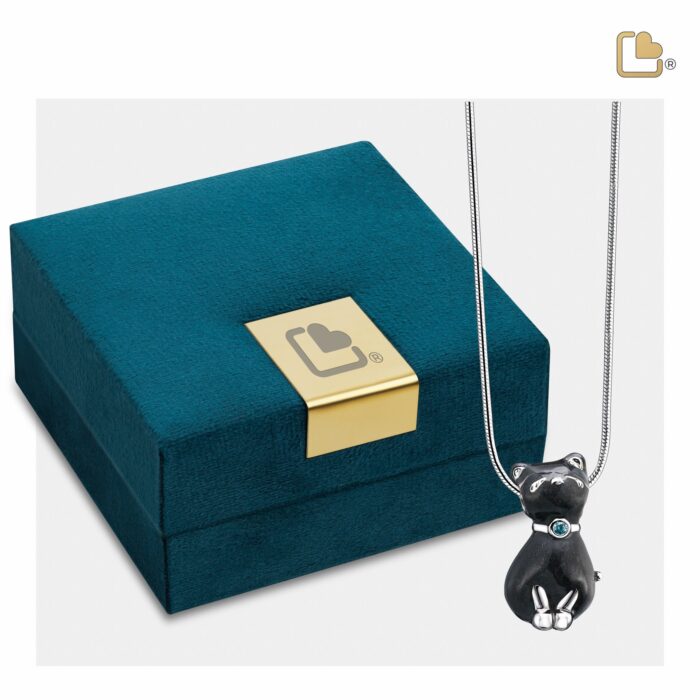 Urn - PrincessCat Ashes Pendant w/Swarovski® - antraciet