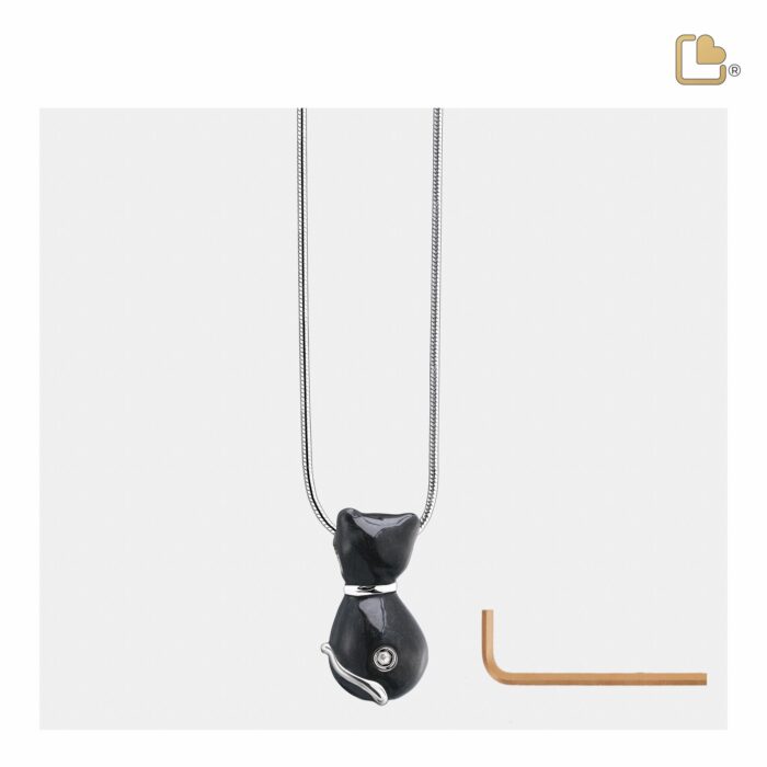 Urn - PrincessCat Ashes Pendant w/Swarovski® - antraciet