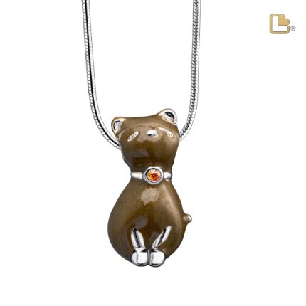 Urn - PrincessCat Ashes Pendant w/Swarovski® - brons