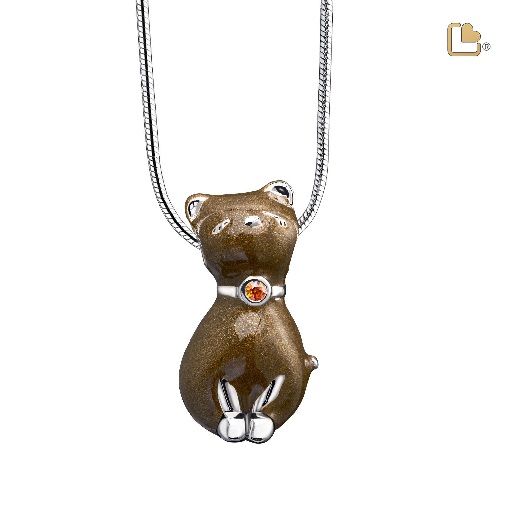 Urn - PrincessCat Ashes Pendant w/Swarovski® - brons Urn - PrincessCat Ashes Pendant w/Swarovski® - brons