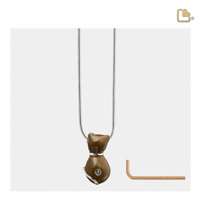 Urn - PrincessCat Ashes Pendant w/Swarovski® - brons