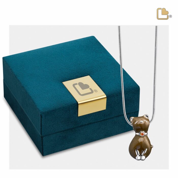 Urn - PrincessCat Ashes Pendant w/Swarovski® - brons