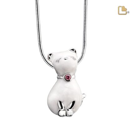 Urn - PrincessCat Ashes Pendant w/Swarovski® - wit
