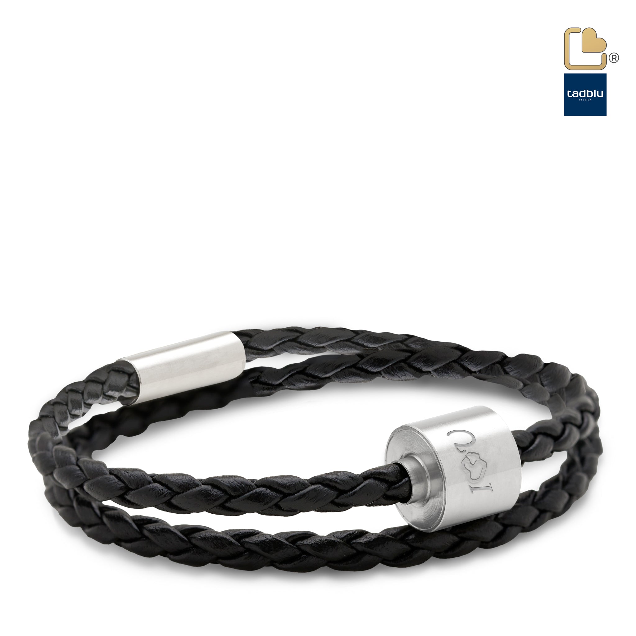 Urn - TB-BB1-XL Memento Bracelet (XL) Braided Leather Ashes Bead - zwart Urn - TB-BB1-XL Memento Bracelet (XL) Braided Leather Ashes Bead - zwart