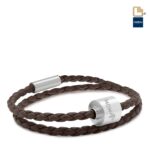 Urn - TB-BB2-M Memento Bracelet (M) Braided Leather Ashes Bead - bruin