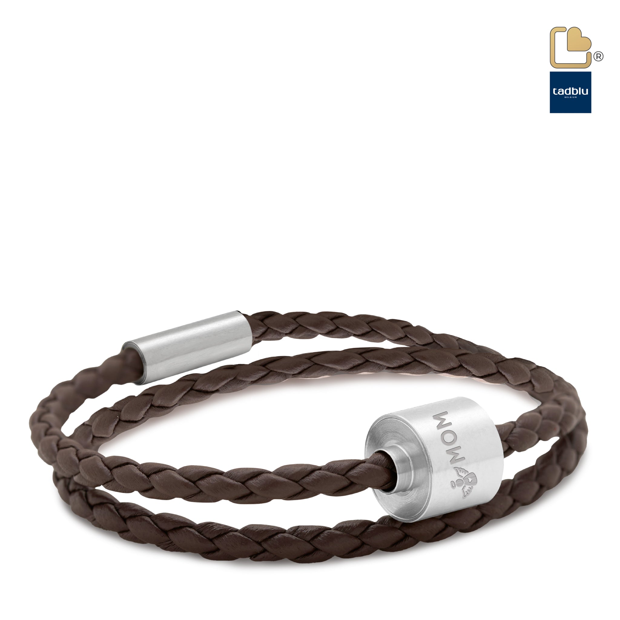 Urn - TB-BB2-S Memento Bracelet (S) Braided Leather Ashes Bead - bruin Urn - TB-BB2-S Memento Bracelet (S) Braided Leather Ashes Bead - bruin