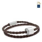 Urn - TB-BB2-XL Memento Bracelet (XL) Braided Leather Ashes Bead - bruin