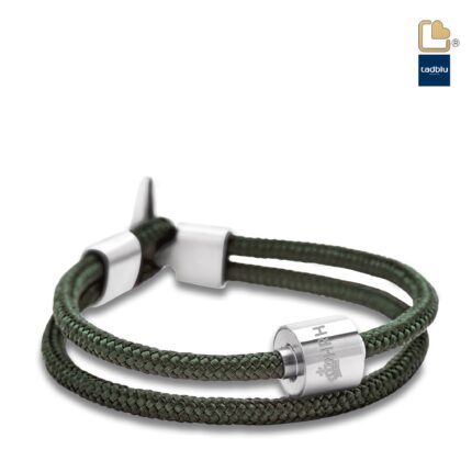 Urn - TB-BC10-L Memento Bracelet (L) Cord Ashes Bead Nato - groen