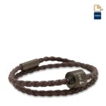 Urn - TB-BE-BB2-S Memento Bracelet (S) Braided Leather Ashes Bead - zwart