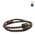 Urn - TB-BE-BB2-XL Memento Bracelet (XL) Braided Leather Ashes Bead - zwart