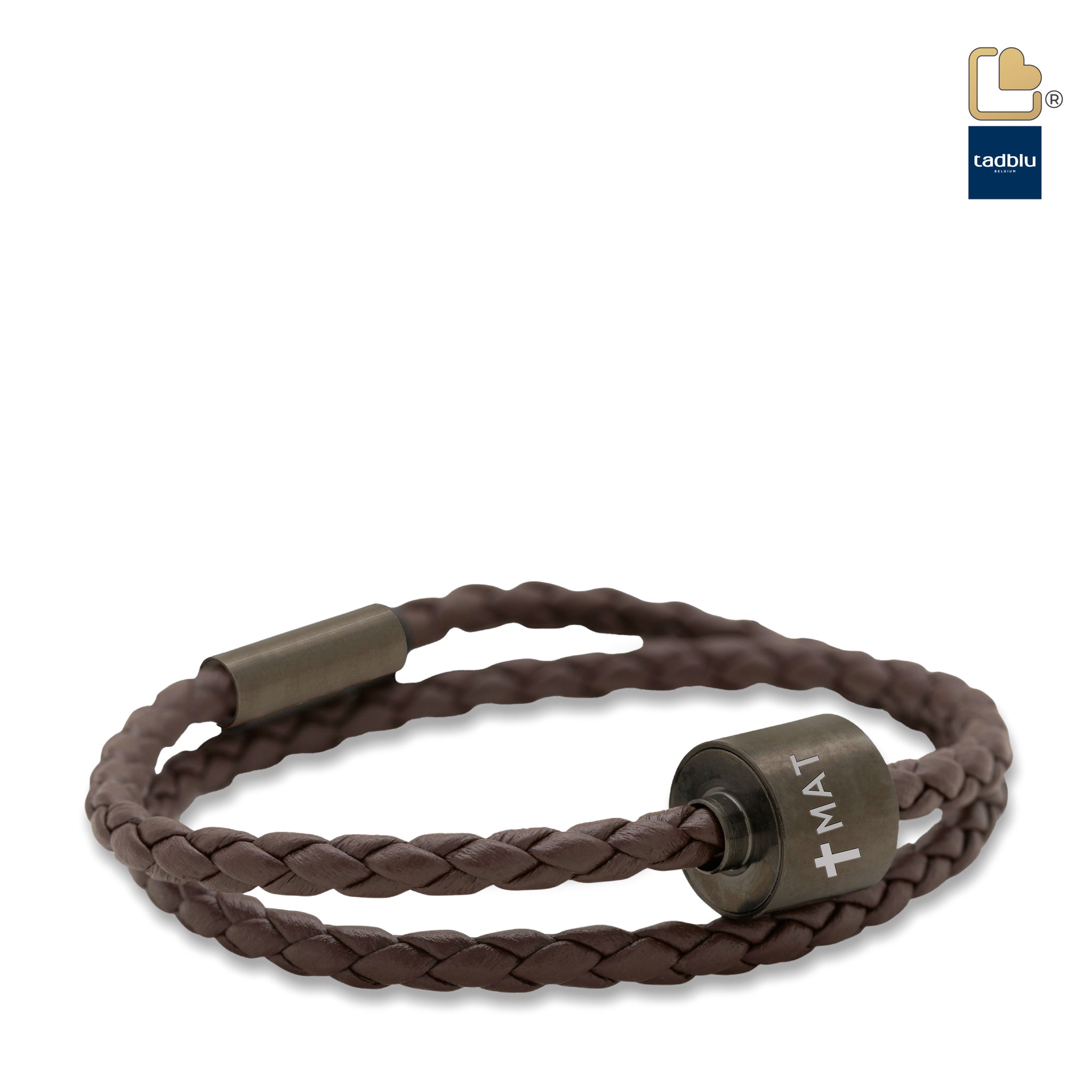 Urn - TB-BE-BB2-XL Memento Bracelet (XL) Braided Leather Ashes Bead - zwart Urn - TB-BE-BB2-XL Memento Bracelet (XL) Braided Leather Ashes Bead - zwart