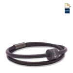 Urn - TB-BE-BL1-L Memento Bracelet (L) Smooth Leather Ashes Bead - zwart
