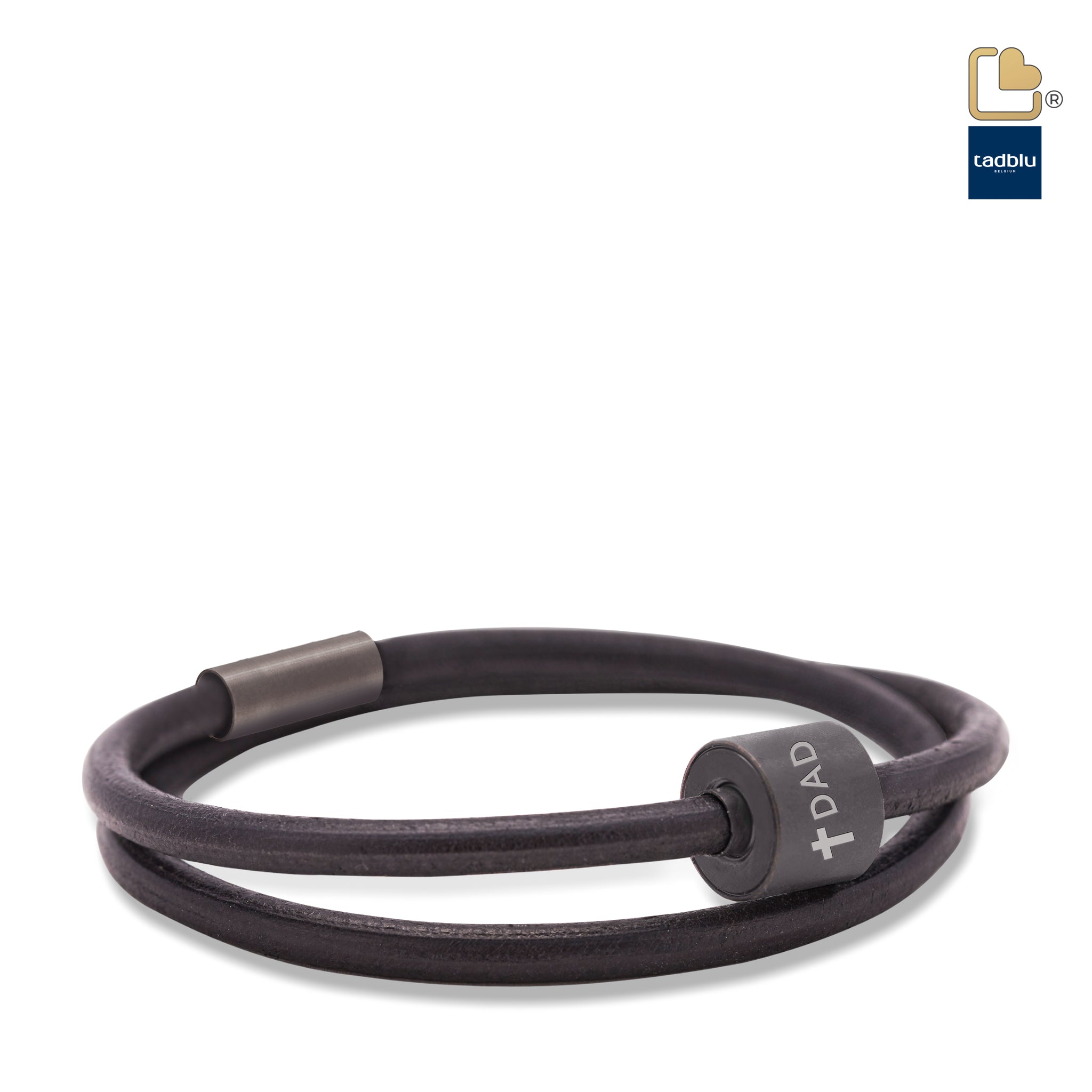 Urn - TB-BE-BL1-L Memento Bracelet (L) Smooth Leather Ashes Bead - zwart Urn - TB-BE-BL1-L Memento Bracelet (L) Smooth Leather Ashes Bead - zwart