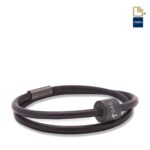 Urn - TB-BE-BL1-XL Memento Bracelet (XL) Smooth Leather Ashes Bead - zwart