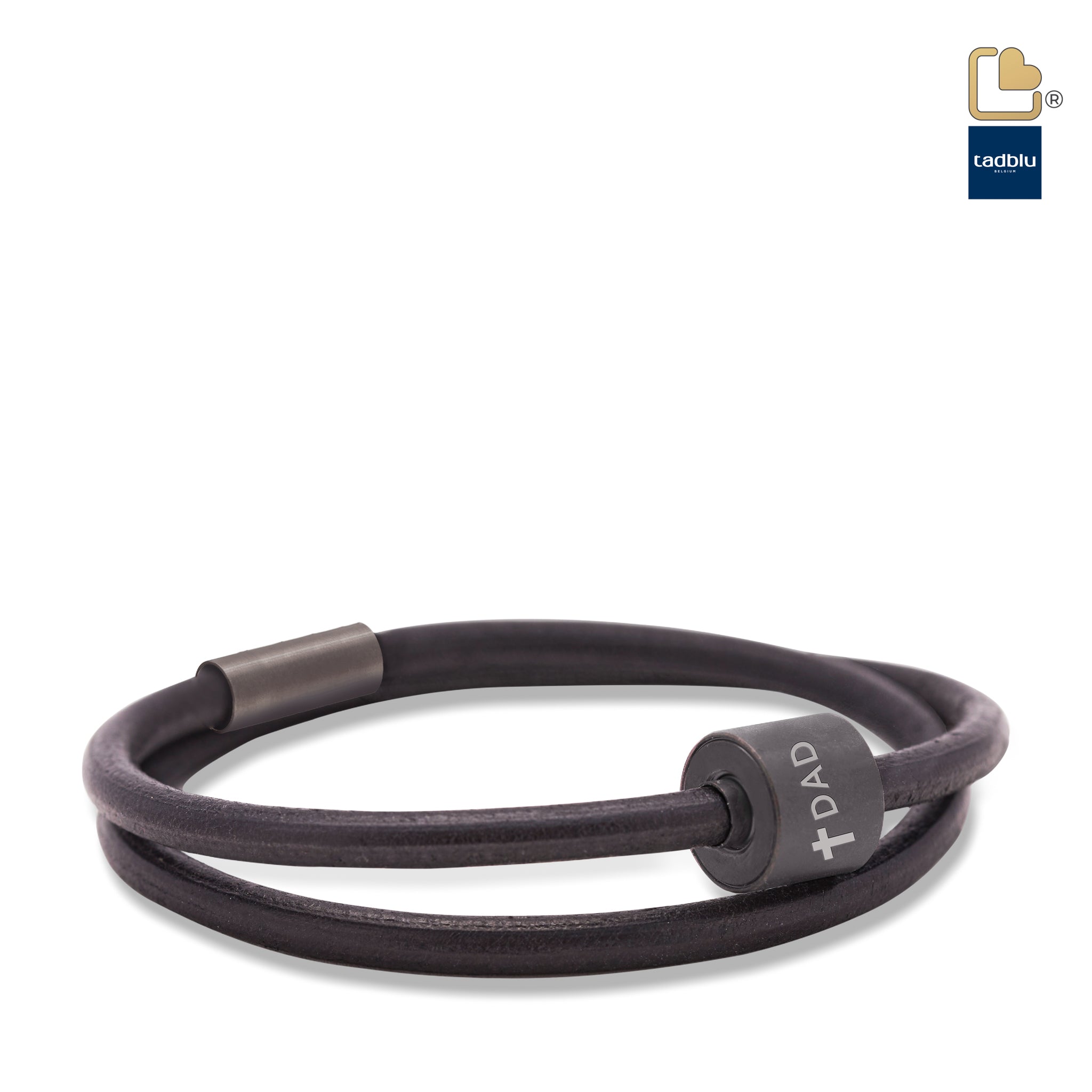 Urn - TB-BE-BL1-XL Memento Bracelet (XL) Smooth Leather Ashes Bead - zwart Urn - TB-BE-BL1-XL Memento Bracelet (XL) Smooth Leather Ashes Bead - zwart