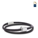 Urn - TB-BL1-XL Memento Bracelet (XL) Smooth Leather Ashes Bead - zwart
